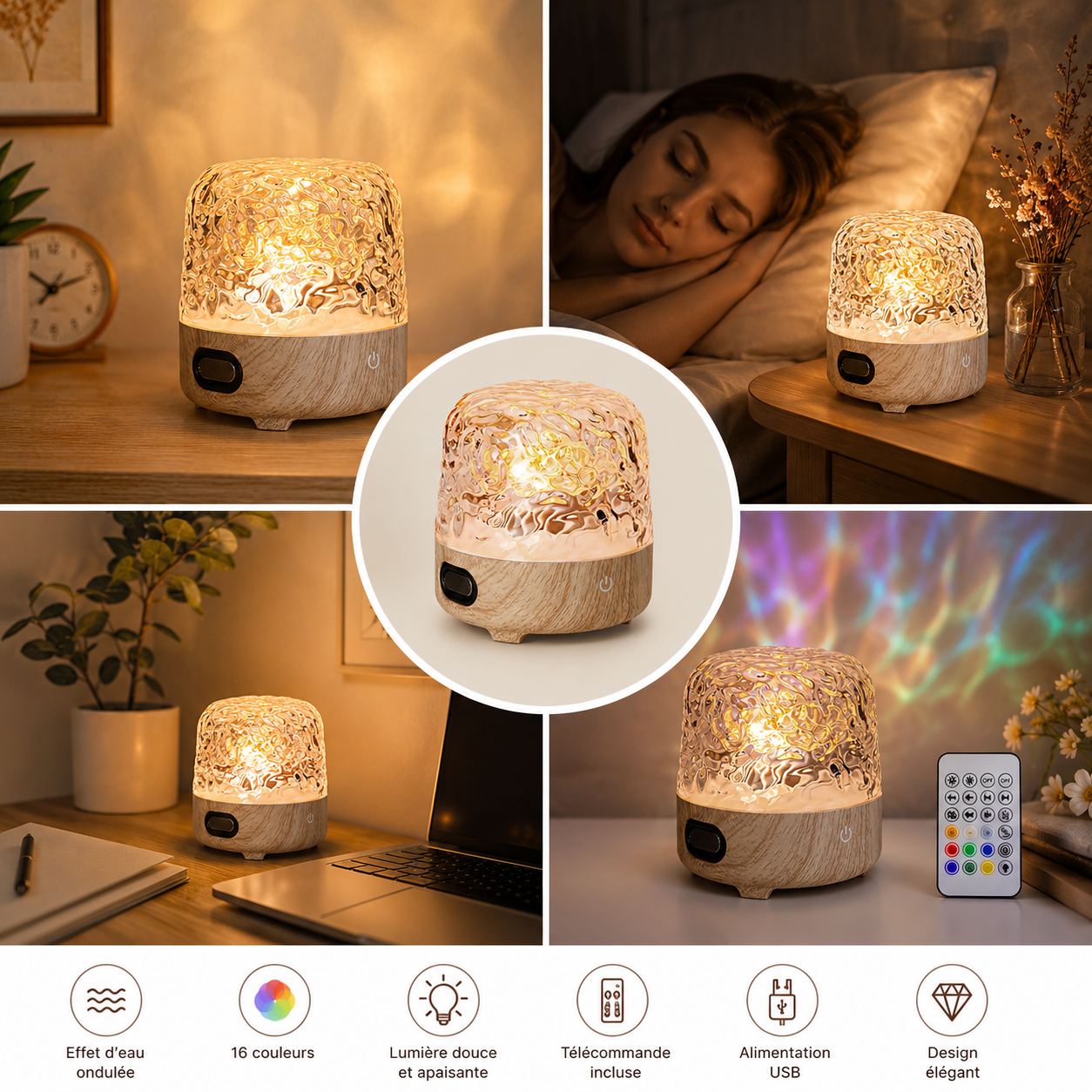 Marée™ - Veilleuse à Ondes d'Eau