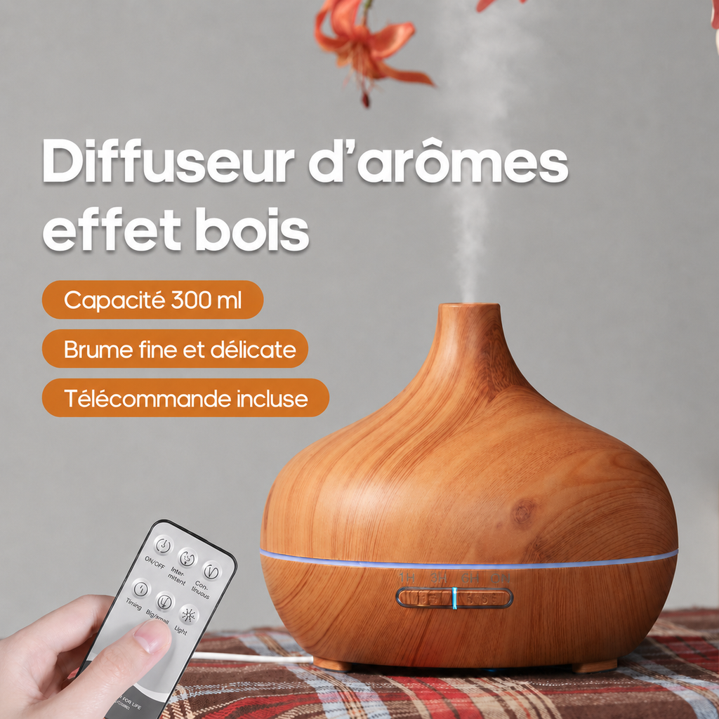 Brume™ — Diffuseur d’huiles essentielles effet bois