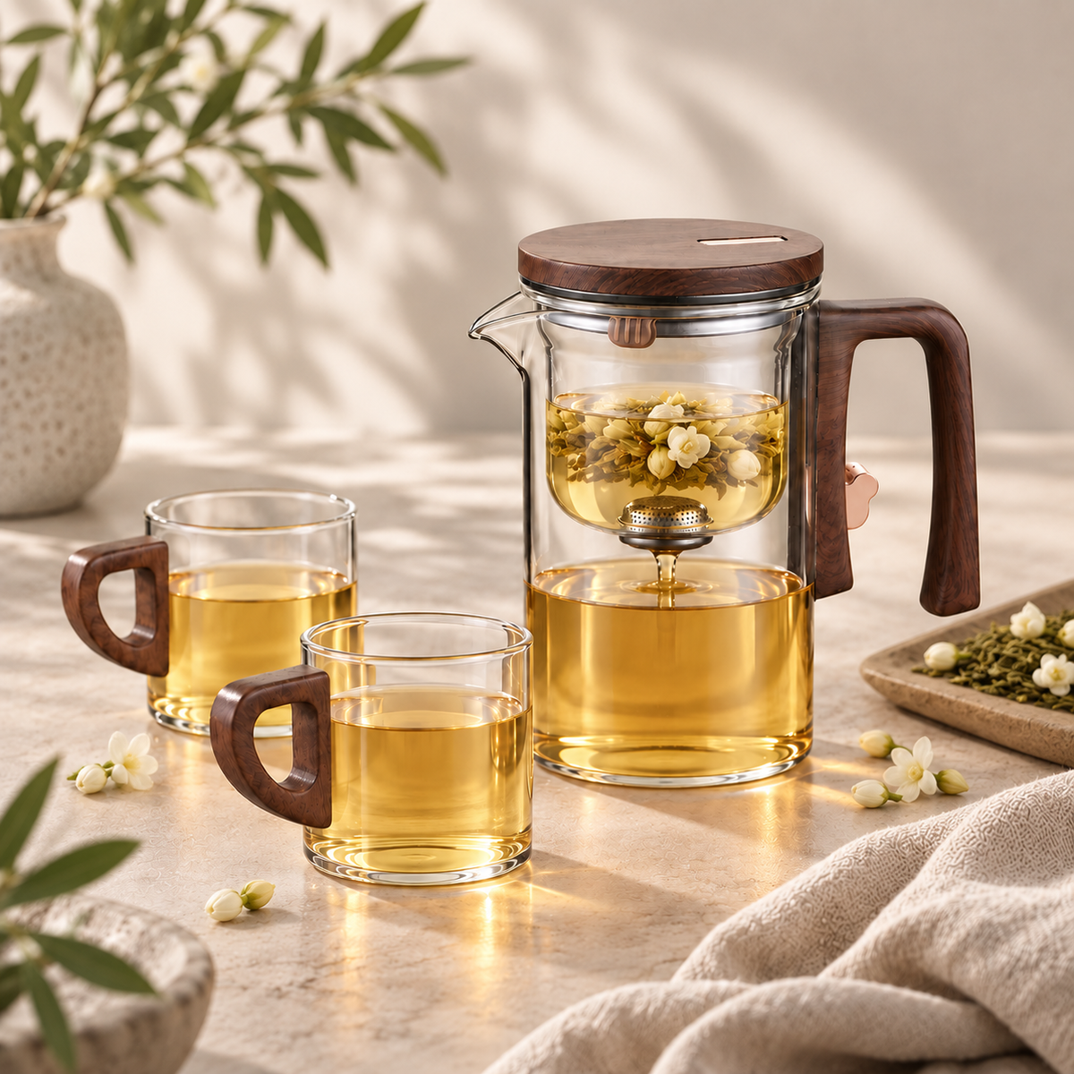 ÉPURE™ — Théière en verre à séparation magnétique