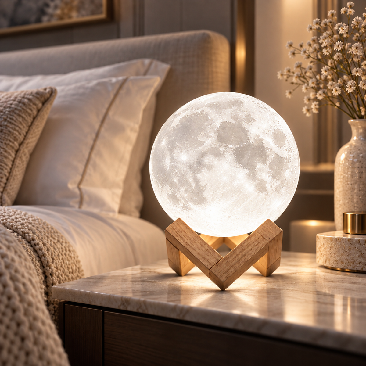 SÉLÈNE™ — Lampe Lune 3D
