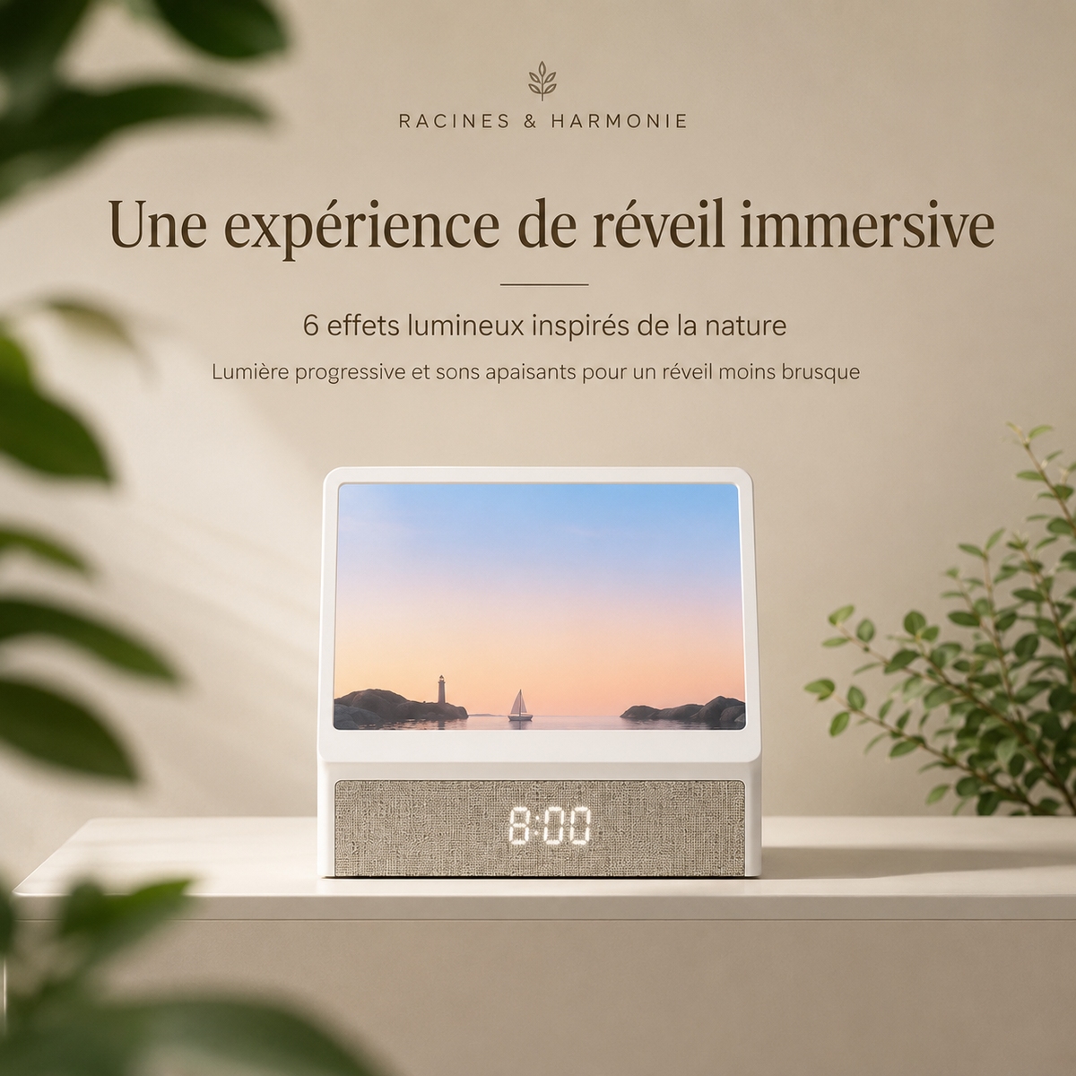Aurora™ – Réveil lumineux simulateur d’aube 3 en 1