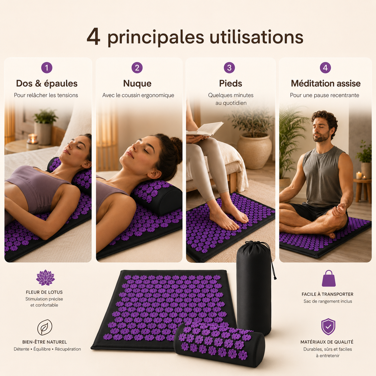 Ancrage™ — Tapis et coussin d’acupression